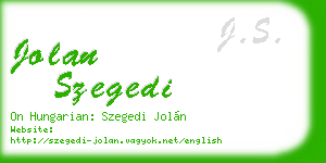 jolan szegedi business card